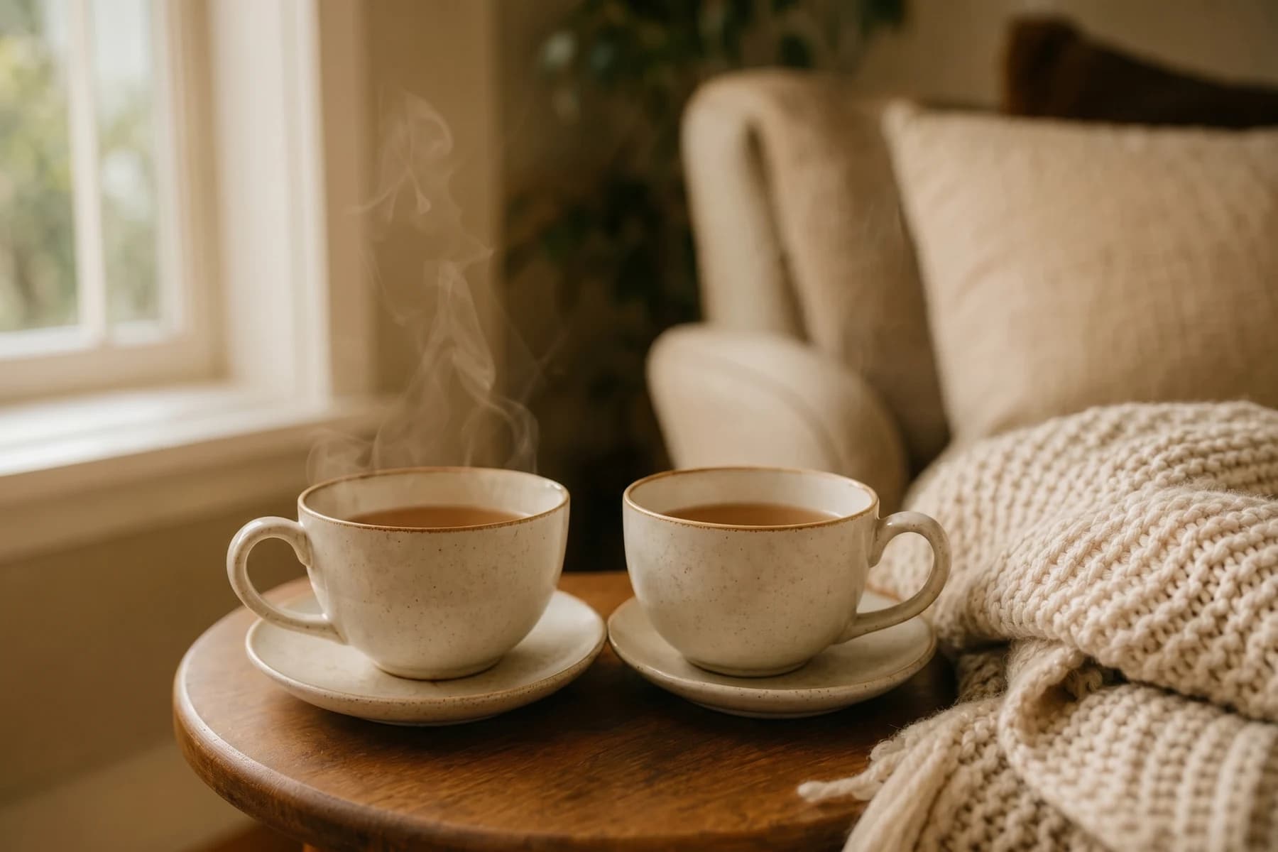 Caregiver and senior sharing a warm conversation — companionship at home